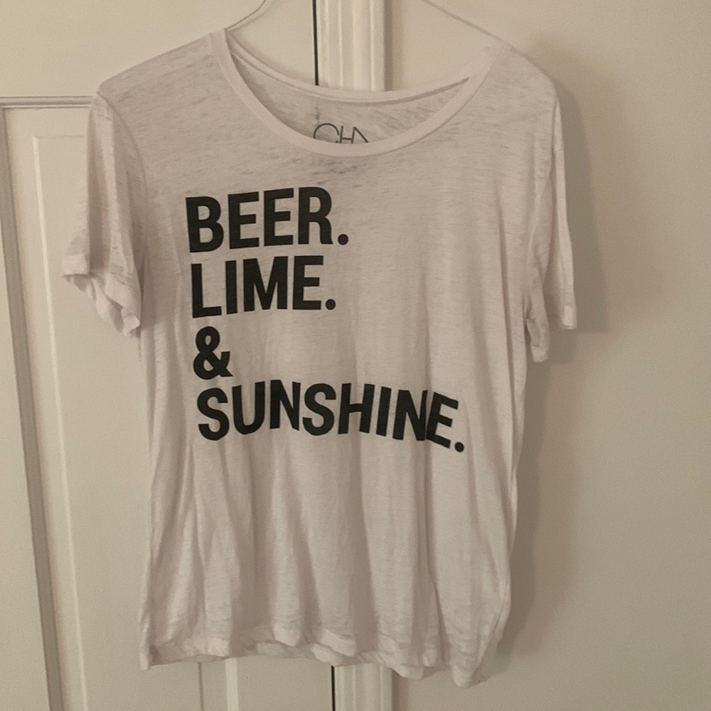 Chaser size small beer, lime and sunshine Tshirt. SO soft! Worn once.